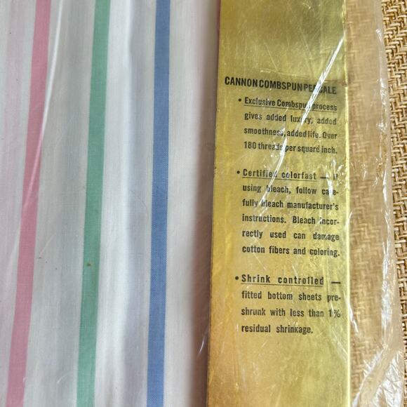 Vintage Cannon Combspun Percale Flat Sheet – New Old Stock, All‑Cotton, USA - Picture 6 of 6